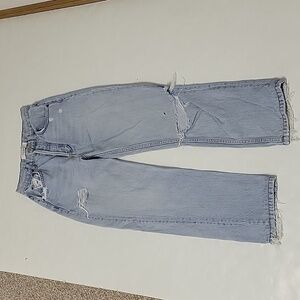 Reformation Tahoe destroyed Cynthia crop high relaxed blue jeans women's sz 23